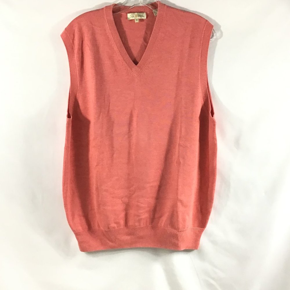 Peter Millar men's vest peach size M silk & cotton